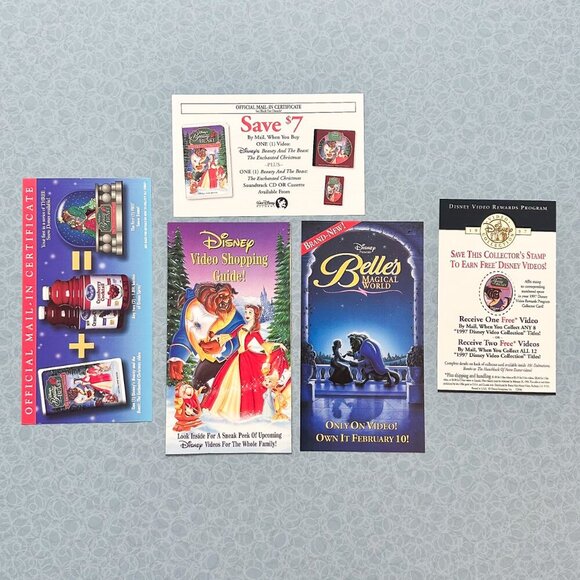 Beauty & The Beast Enchanted Christmas VHS w/ Inserts | Disney | 90s Holiday - Picture 9 of 9